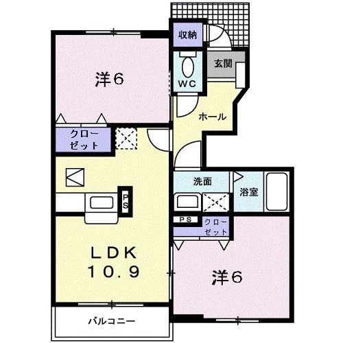 マーベラス(2LDK/1階)の間取り写真