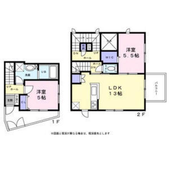 アーブルヴェール上杉(2LDK/2階)の間取り写真