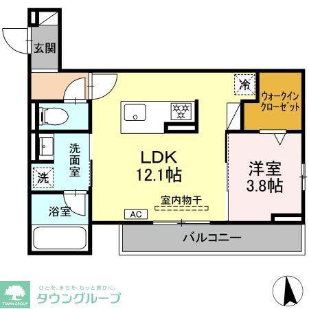 ANNAMARIE F(1LDK/2階)の間取り写真
