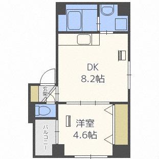 クラッセ北大前III(1LDK/4階)の間取り写真