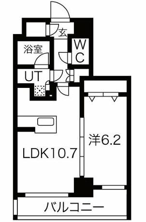 アンベリール亀戸パーク(1LDK/8階)の間取り写真