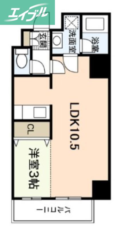 LST表町III(1LDK/3階)の間取り写真