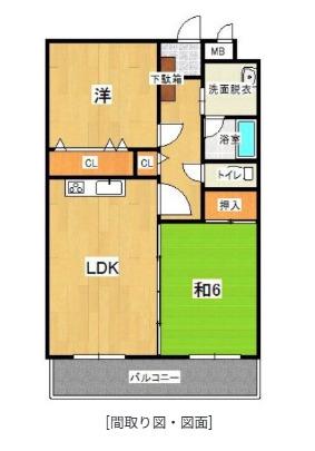 グランヴェルデ(2LDK/3階)の間取り写真