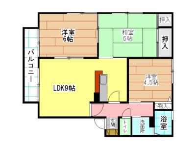 パラシオ赤坂B棟(3LDK/2階)の間取り写真