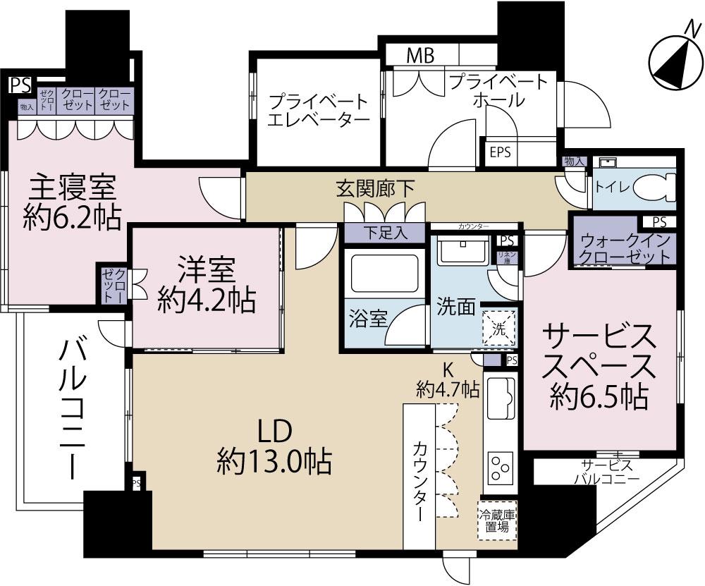 THE CONOE一番町(3LDK/5階)の間取り写真