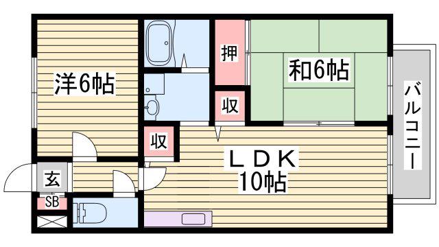 カーサ夢咲(2LDK/1階)の間取り写真