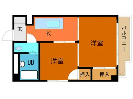SKハイツI(2K/3階)の間取り写真