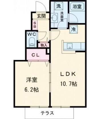 コルティーレ経堂(1LDK/1階)の間取り写真