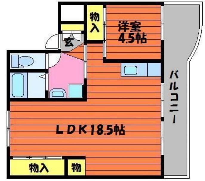 KAI TERRACEI(1LDK/4階)の間取り写真