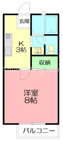 サンヒルズ桜台(1K/1階)の間取り写真