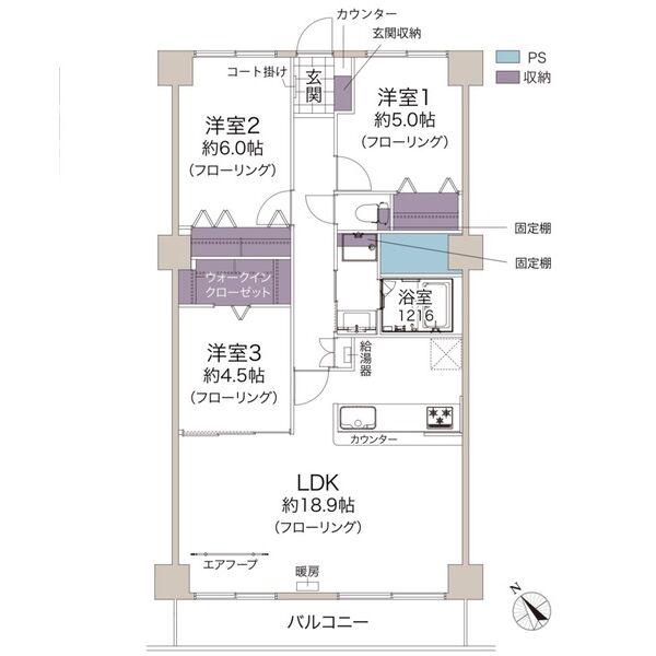 グレース本郷(3LDK/4階)の間取り写真
