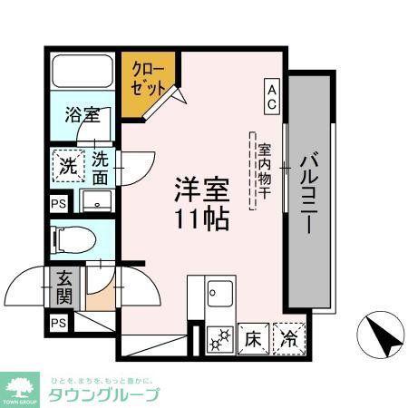 DBLESS鶴見市場(ワンルーム/1階)の間取り写真