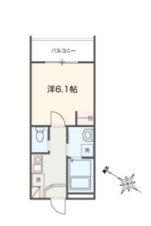 MELLAS大和田(1K/2階)の間取り写真