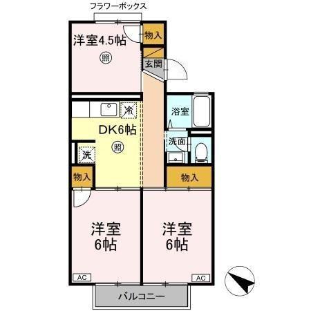 メゾン高橋B(3DK/2階)の間取り写真
