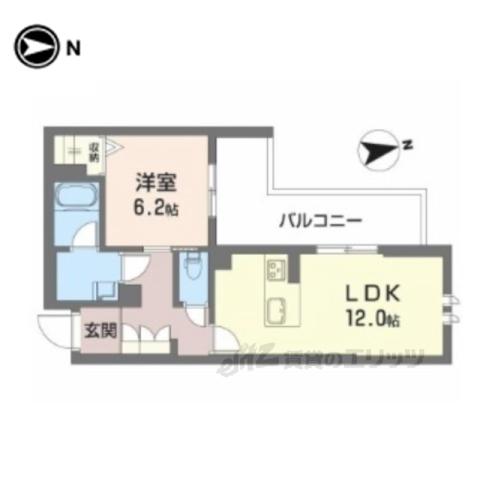 ジェイエイチエスプレミア学園前(1LDK/3階)の間取り写真