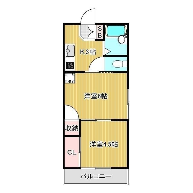 第6ヤマニコープ(2K/1階)の間取り写真