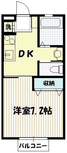 ライフメイツ鶴牧(1DK/1階)の間取り写真
