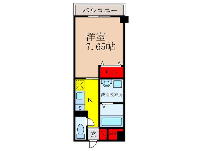 パリオ荘園(1K/2階)の間取り写真