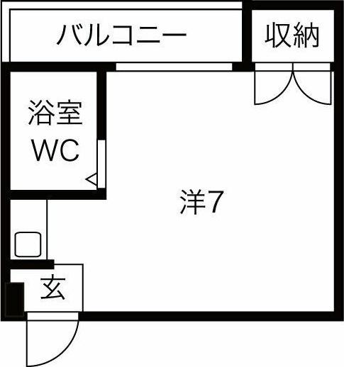 シャトー亜寿香(ワンルーム/5階)の間取り写真