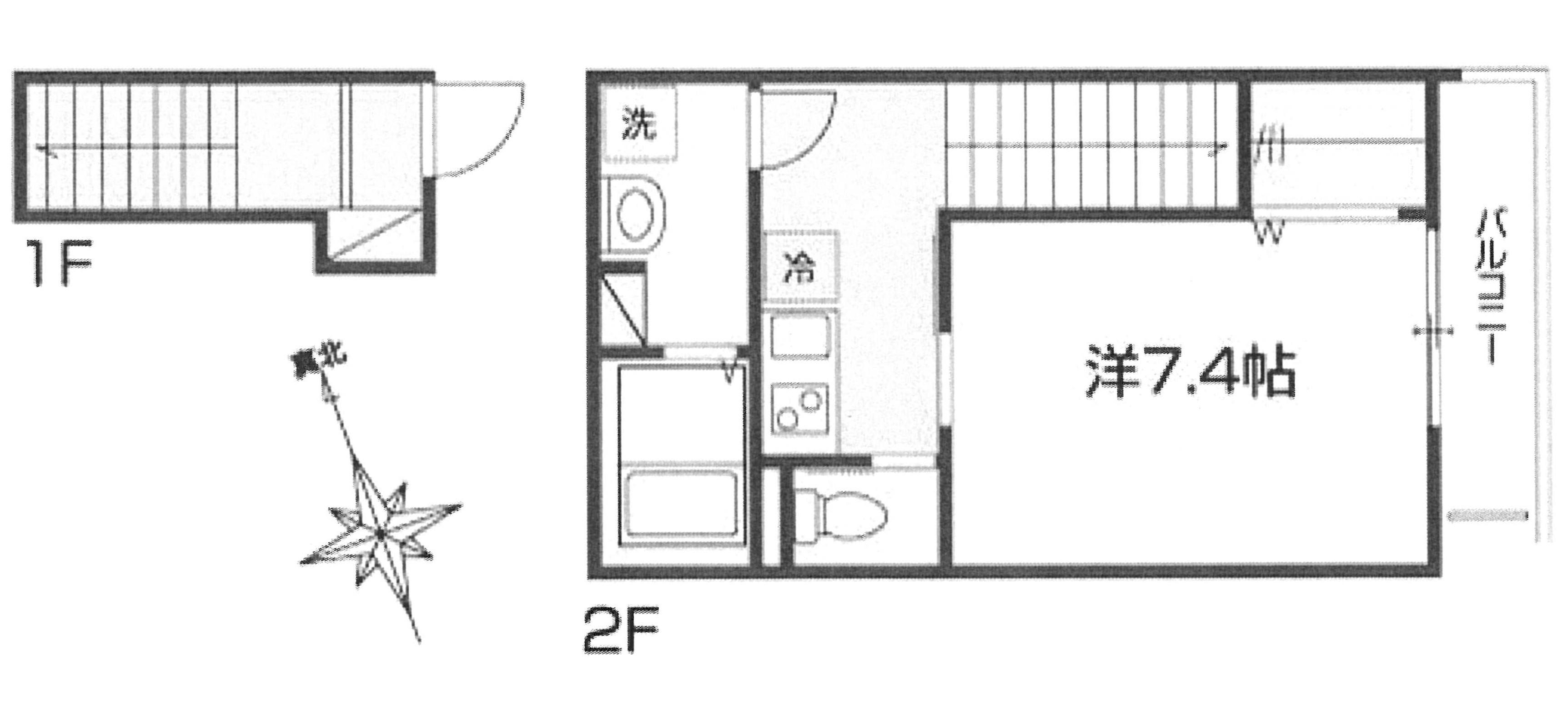 メルラス和泉多摩川(1K/2階)の間取り写真