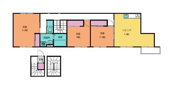 アンソレイユ原町(3LDK/3階)の間取り写真
