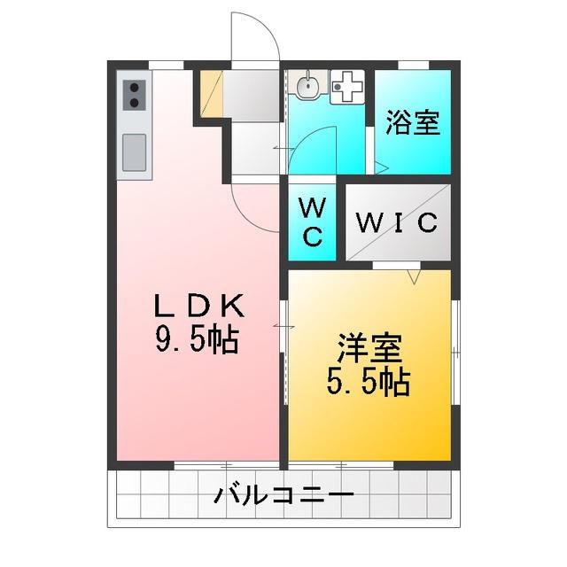 ハイツHATSU(1LDK/2階)の間取り写真