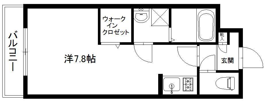 フレッシュタウンSUGIMOTO(1K/2階)の間取り写真