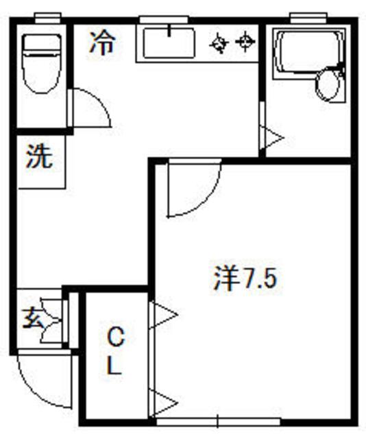コーポBOKU(1K/1階)の間取り写真