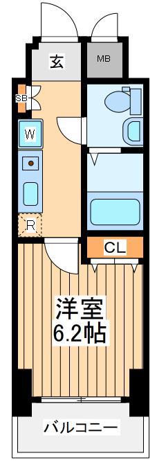 リクレイシア八丁畷(1K/9階)の間取り写真