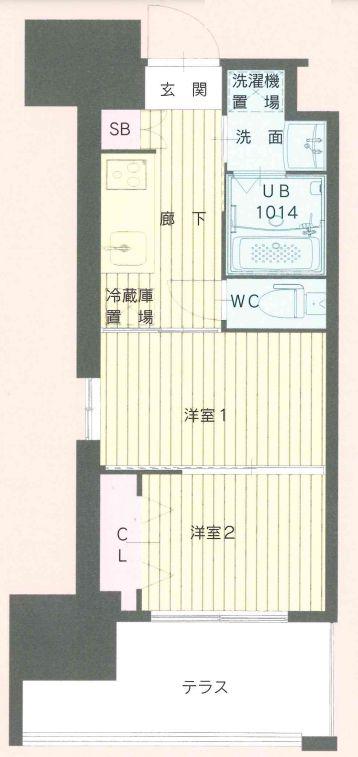 CLUB ORIENT BLD 111(2K/3階)の間取り写真