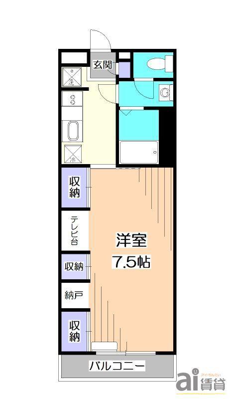 リブリ・鶴瀬(1K/2階)の間取り写真