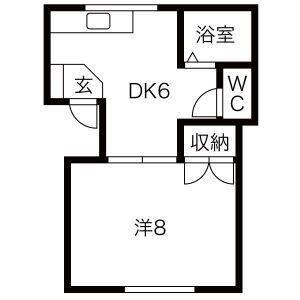 青嵐館I(1DK/2階)の間取り写真