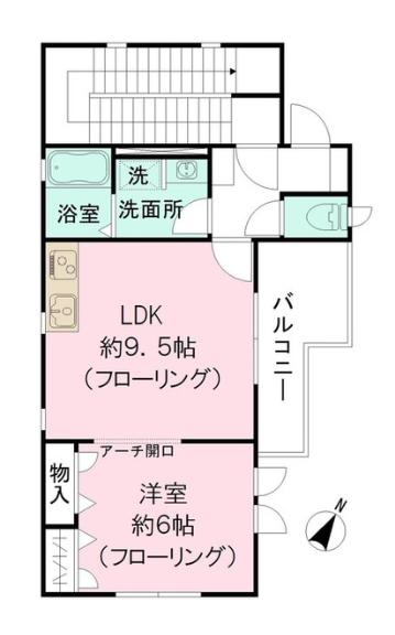 メゾンプチノア(1LDK/3階)の間取り写真