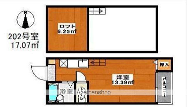 ハーバーヒルズI(ワンルーム/2階)の間取り写真