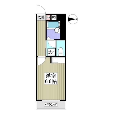 アレグレットフレール(ワンルーム/3階)の間取り写真