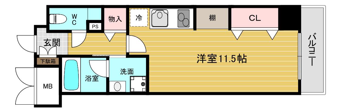 クオーレ西宮北口II(ワンルーム/3階)の間取り写真