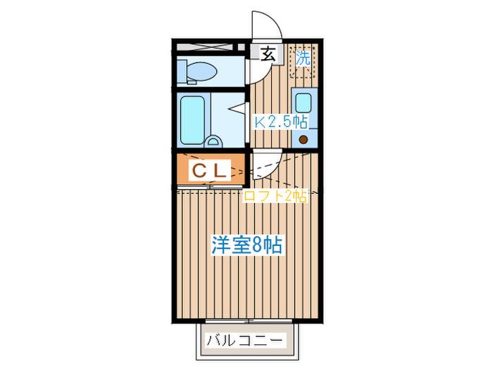 IVY COURT(1K/2階)の間取り写真