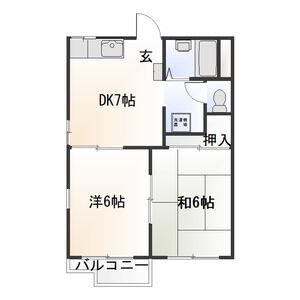 タウニィ山本A(2DK/1階)の間取り写真