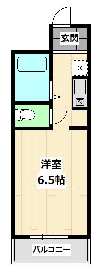 グリーンピア守口(1K/2階)の間取り写真