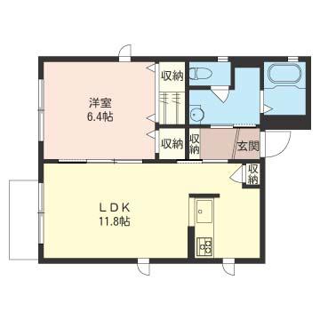 アドラブール(1LDK/1階)の間取り写真