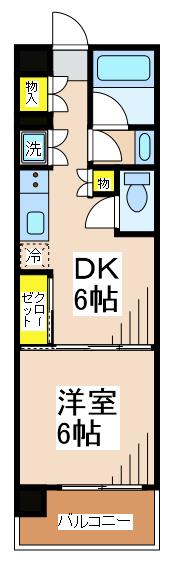 レヴィールつつじヶ丘(1DK/3階)の間取り写真