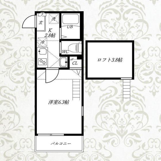 レイディアンス寺前(1K/3階)の間取り写真