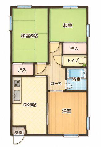 林アパート(3DK/1階)の間取り写真