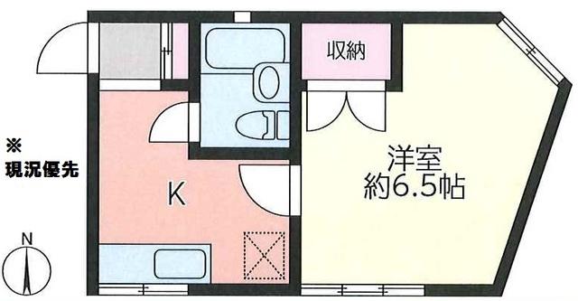 Mコート(1K/1階)の間取り写真