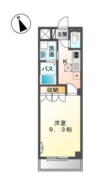 メゾンドボヌール(1K/1階)の間取り写真