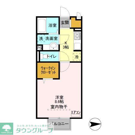 プレシャス育英(1K/2階)の間取り写真