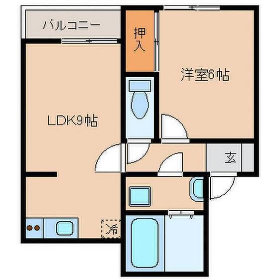 RAIZ星井(1LDK/4階)の間取り写真