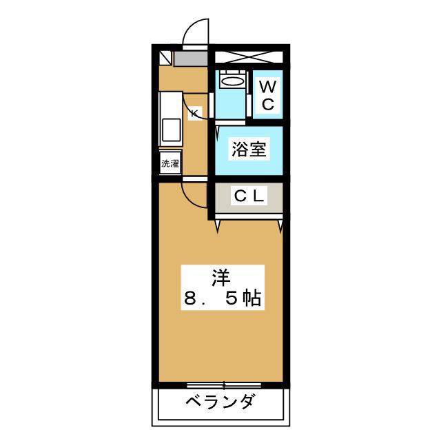 プレステージ立川(1K/3階)の間取り写真