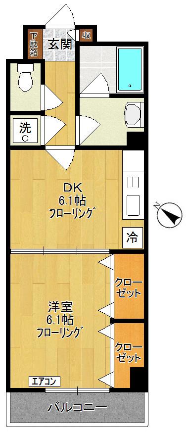 DINTORNO - ディントルノ -(1DK/3階)の間取り写真