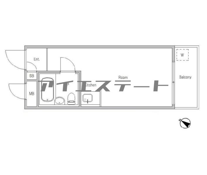 トップルーム千歳船橋(ワンルーム/3階)の間取り写真